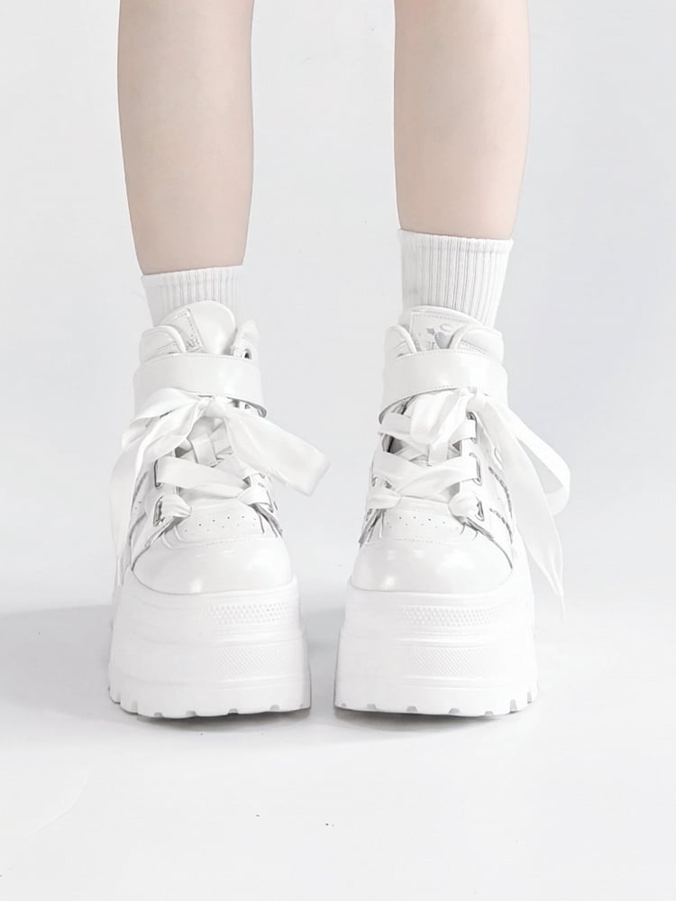 Shoes Accents Wings Gothic Platform Detachable White