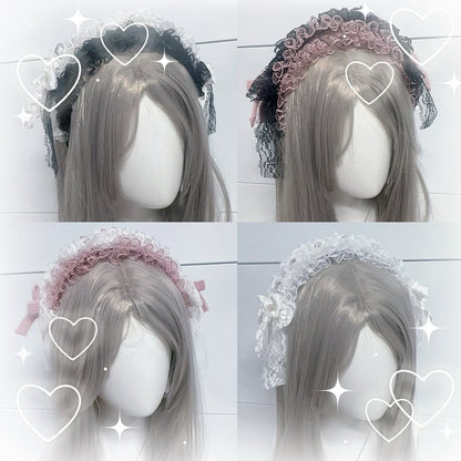 Jirai Kei Strass und Schleife Akzente Spitze KC