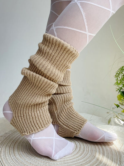 Khaki Lolita Knitted Leg Warmers