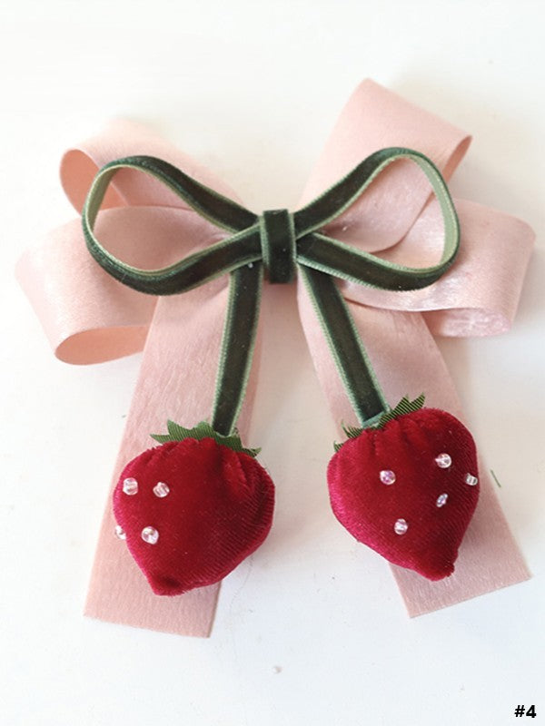 Strawberry 6 Hairclip Options Sweet Bowknot Lolita