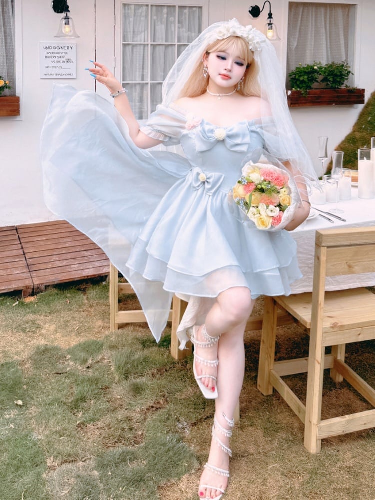 プラスサイズ ライトブルー トレイン