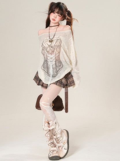 Glamorous Lange Ärmel zum Schnüren Top Detail Sonnengrün/Beige Schutz