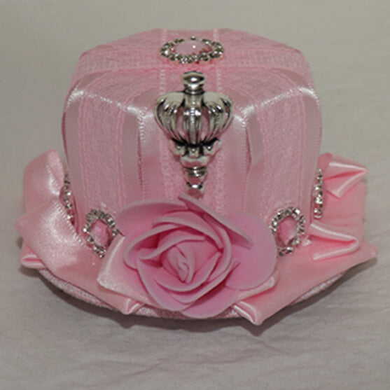 蝶結びの花柄/ 3つの装飾帽子ミニと王冠のデザインラインストーンオプション