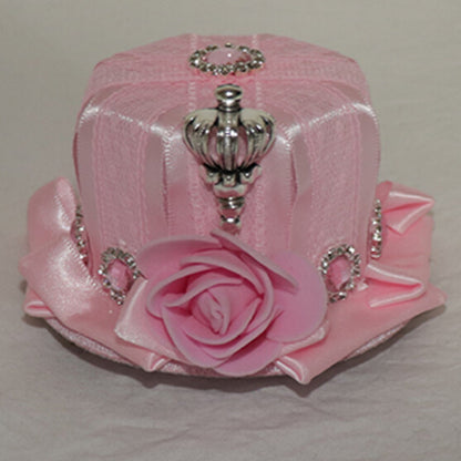 蝶結びの花柄/ 3つの装飾帽子ミニと王冠のデザインラインストーンオプション