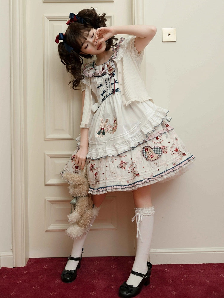 Gelbe Strickjacke mit kurzen Puffärmeln