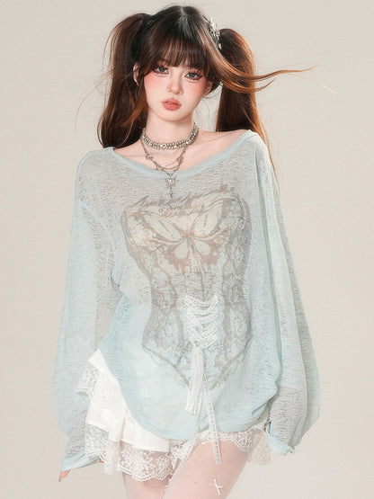 Glamorous Lange Ärmel zum Schnüren Top Detail Sonnengrün/Beige Schutz