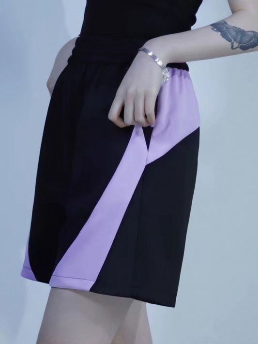 Black and Purple Shorts