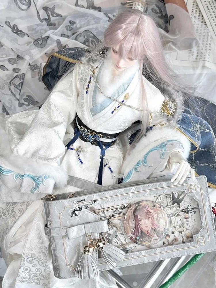 Blumentasche Silber Muster Akzent Stil Schleife PU Ita mit Fransen Cheongsam