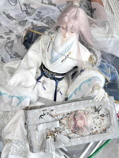 Blumentasche Silber Muster Akzent Stil Schleife PU Ita mit Fransen Cheongsam