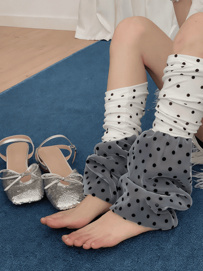 Options 2 Color Pattern Polka-dot Color-Block Warmers Leg