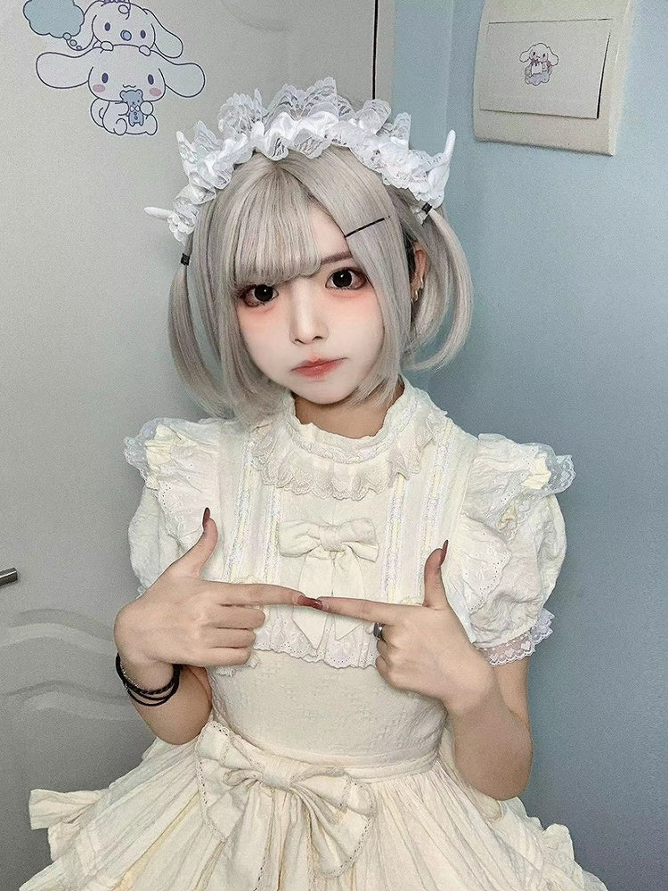 White Plush Ruffled Lace KC Wings with Angel