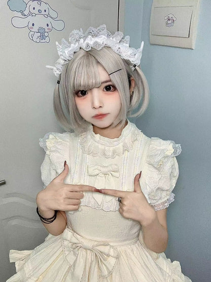 White Plush Ruffled Lace KC Wings with Angel