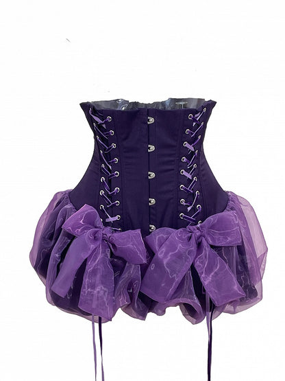 Shorts mit hoher Lolita-Taille, Gothic-Superkorsett, Lila