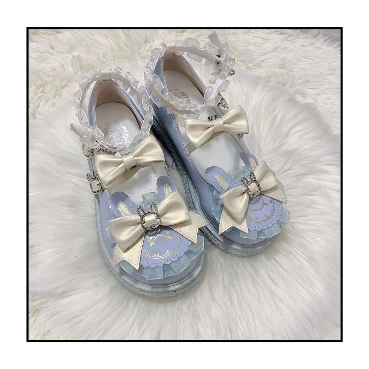 Pudding Bear Lolita Cream Sole Round Toe Flat Shoes – Cute JK Style | ShiGuangAiSiTu