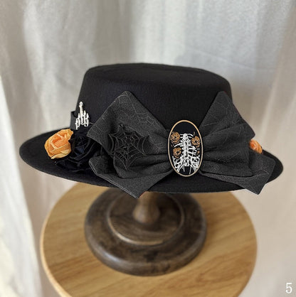 Printed Gothic with Lolita Web Bowknot / Hat Spider Patterned