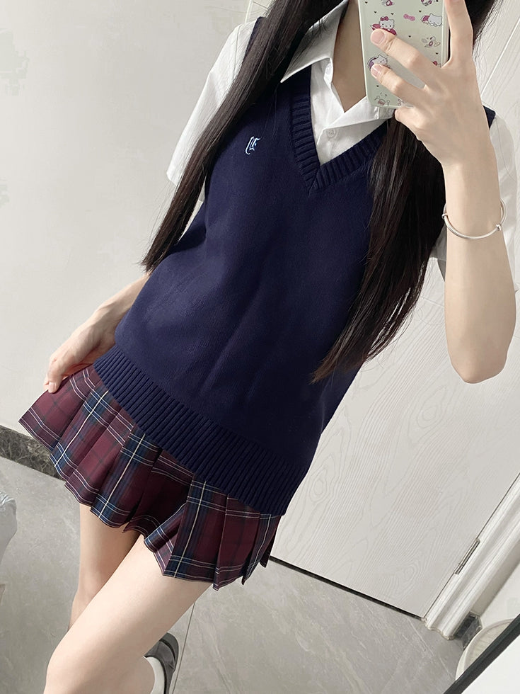 Letter Options 8 Preppy Uniform Vest JK Color Embroidery Style