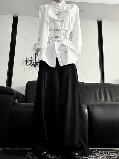 Top Neckline Scarf for Long Prince Spring Sleeve Lolita and - Summer Ouji White