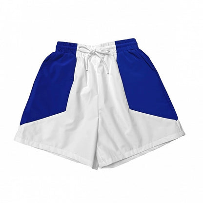 Blau-weiße Shorts im Jirai Kei Colorblock-Design