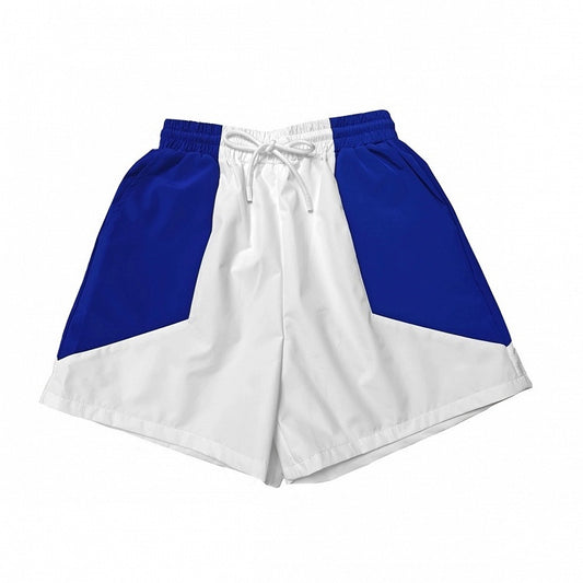 Blau-weiße Shorts im Jirai Kei Colorblock-Design