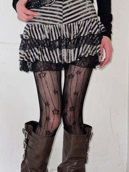 Floral Pattern (Romantic Pantyhose Style) Fishnet Versatile