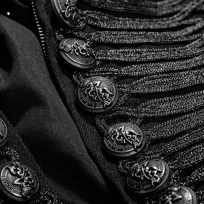 Tie Black Steampunk Shirt Men's