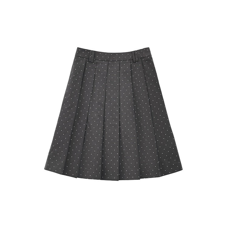 Skirt Pleated Polka Y2K Gray Dot
