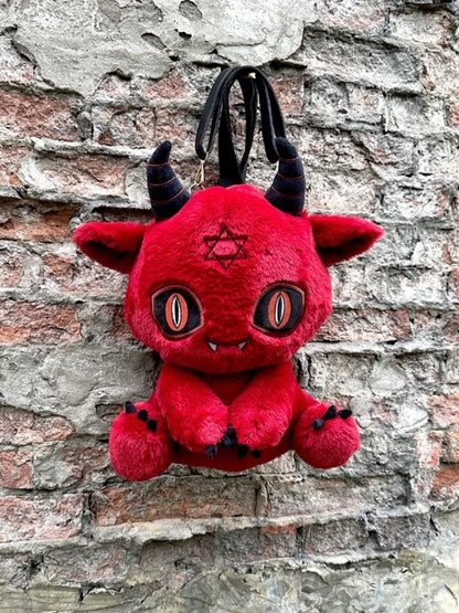 レッドデビル ゴシック プラッシュ バックパックバッグ
