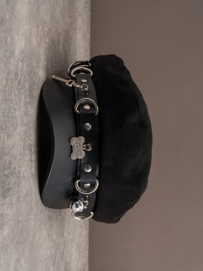 Beret Cross Hat And Details Charm Gothic Bone Black Studs