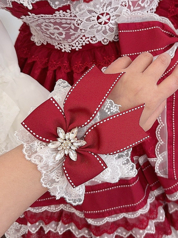 Options Rhinestone 5 Decorated Color Bowknot Snow Cuffs Wrist