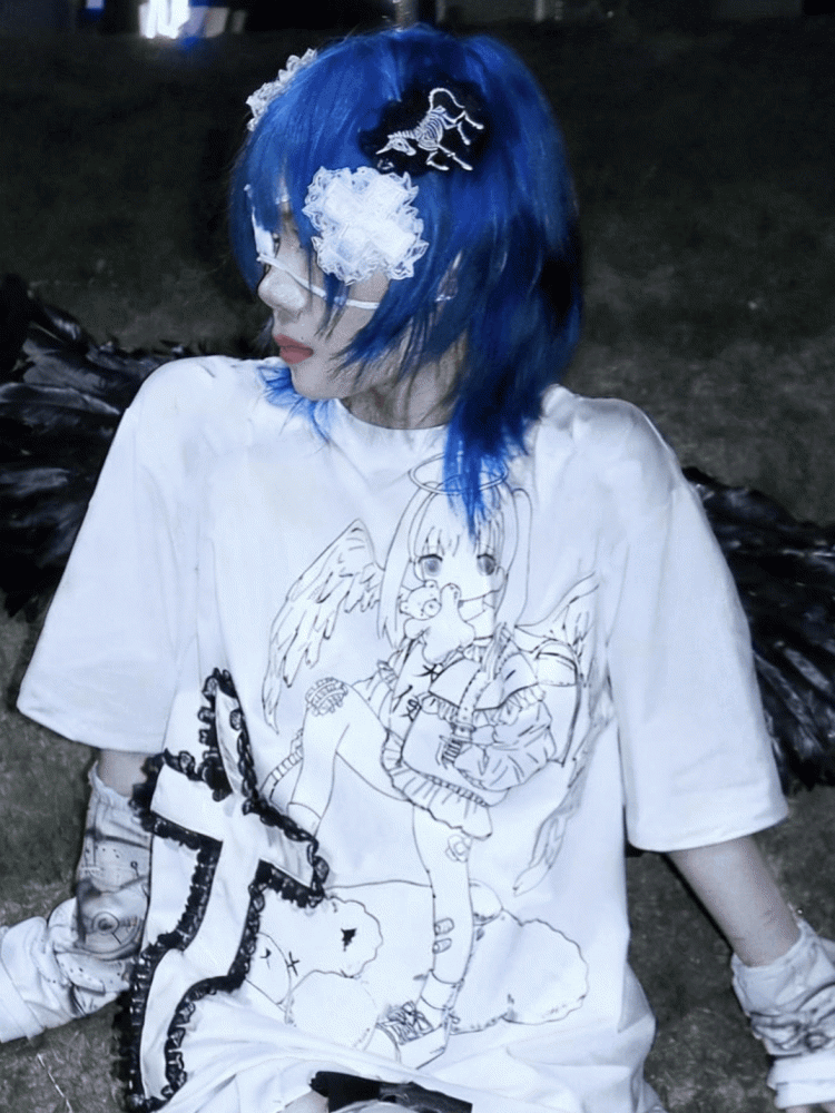 Black/White Cross Punk Hairclip