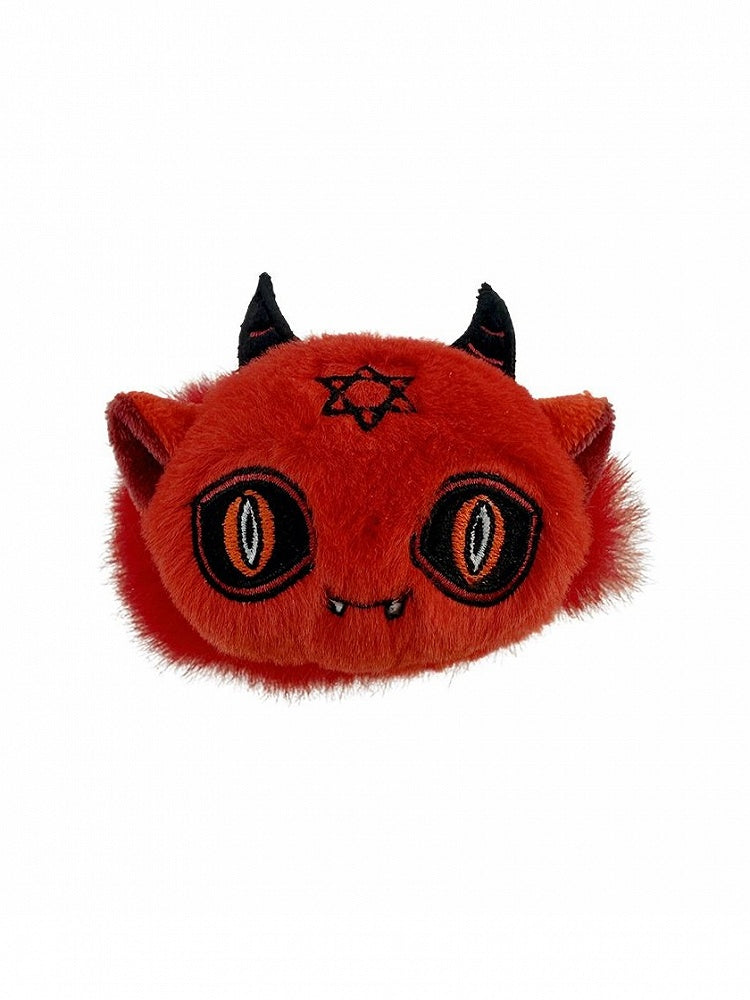 Devil Hairclip Gothic Red Plush
