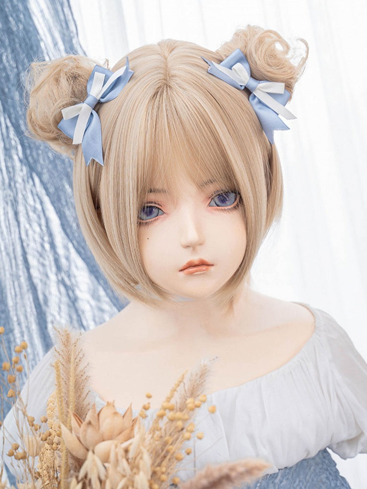 ウィッグ 35CM ヘアクリップ + ブロンド ダブルストレート アクセサリー 長さ