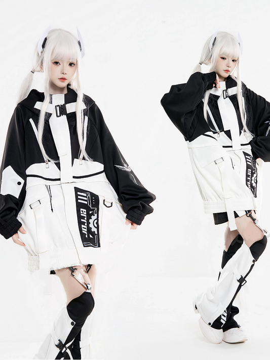 Dreiteiliges abnehmbares Design Landmine Jacke Techwear Cyber ​​Set Futuristisch -