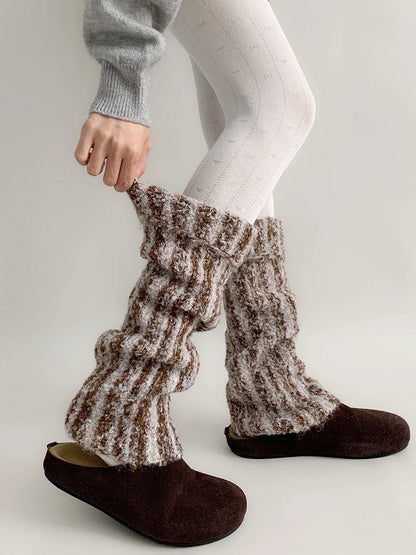 (4 Warmers Colors) Leg Marled Ribbed