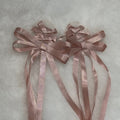 Pink / Apricot Green Bow Ribbon Lolita Hairclip