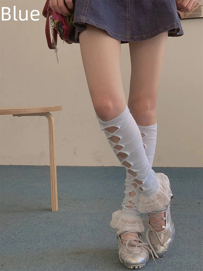 Ribbed Versatile Bow (Sweet Leg Style) Cutout Arm Warmers
