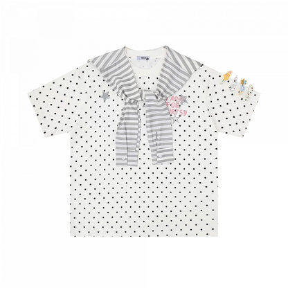 White Star Print T-Shirt with Hairclip - Languid Park