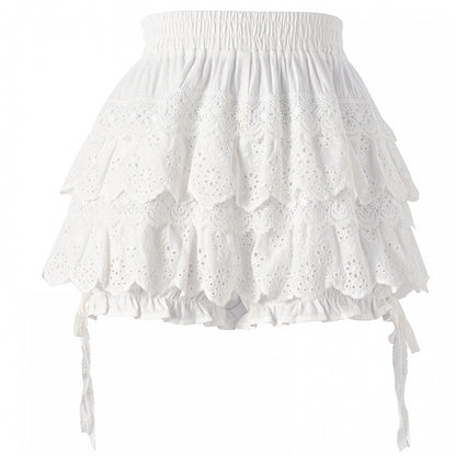 ホワイトレースティアードミニスカート