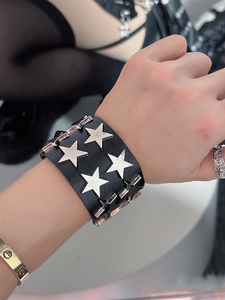 Rock Star Schwarz/Rot/Pink Armband Punk