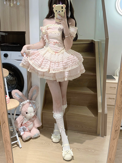 スイートロリータミルクホワイトリボンハートバックルストラップブロックヒールメリージェーン