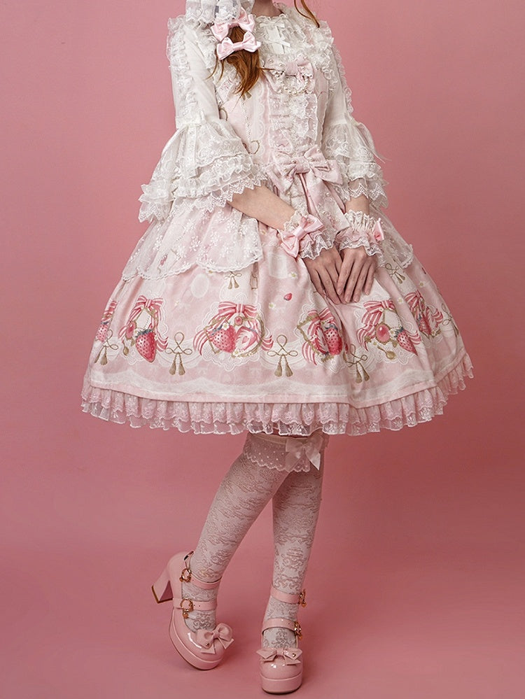 プリントスウィートスカート ストロベリーピンク ジャンパー ロリータ