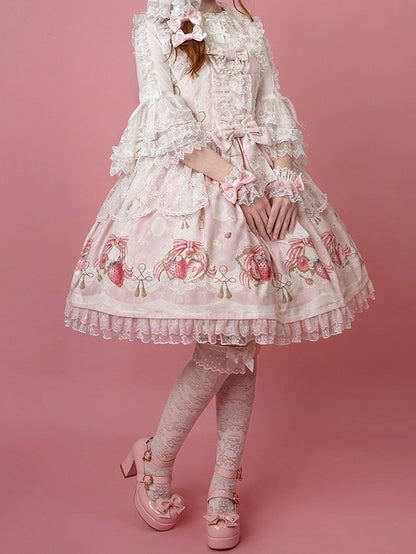 プリントスウィートスカート ストロベリーピンク ジャンパー ロリータ