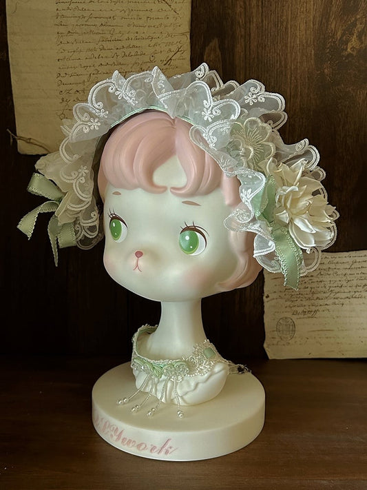 Hairband Jasmine Bows Floral and Green Accents