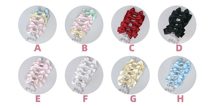 Weiß / Schwarz / Rosa / Blau / Rot / Gelbe Schleifenbrosche