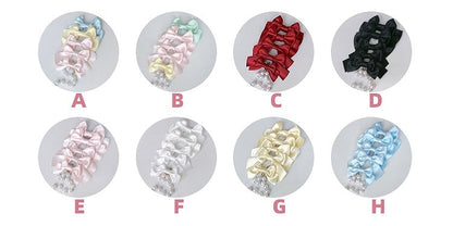 Weiß / Schwarz / Rosa / Blau / Rot / Gelbe Schleifenbrosche