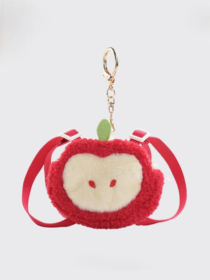 Purse Adorable Apple-Shaped Chain Key Plushie Coin