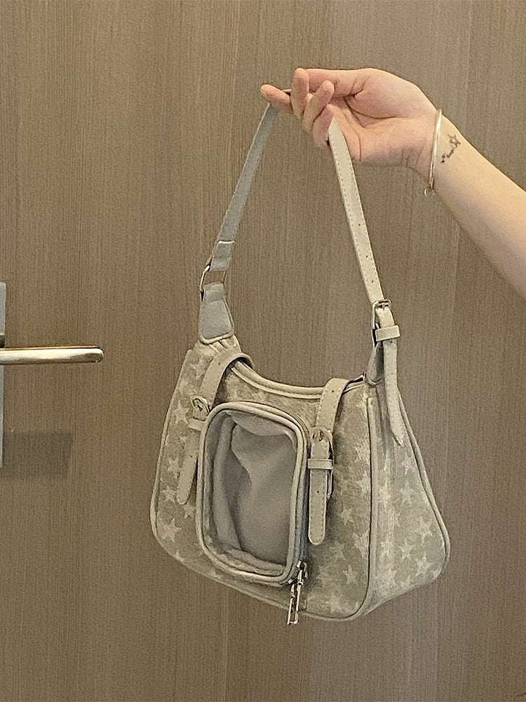 Y2K Star Denim Crossbody Bag