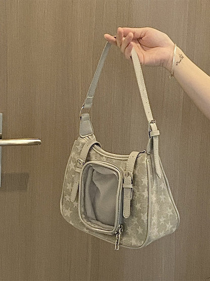 Y2K Star Denim Crossbody Bag