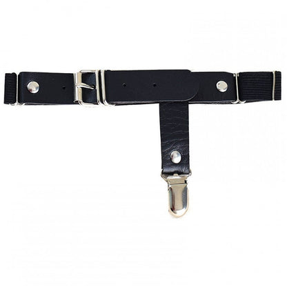 PU Buckle Garter Black/White