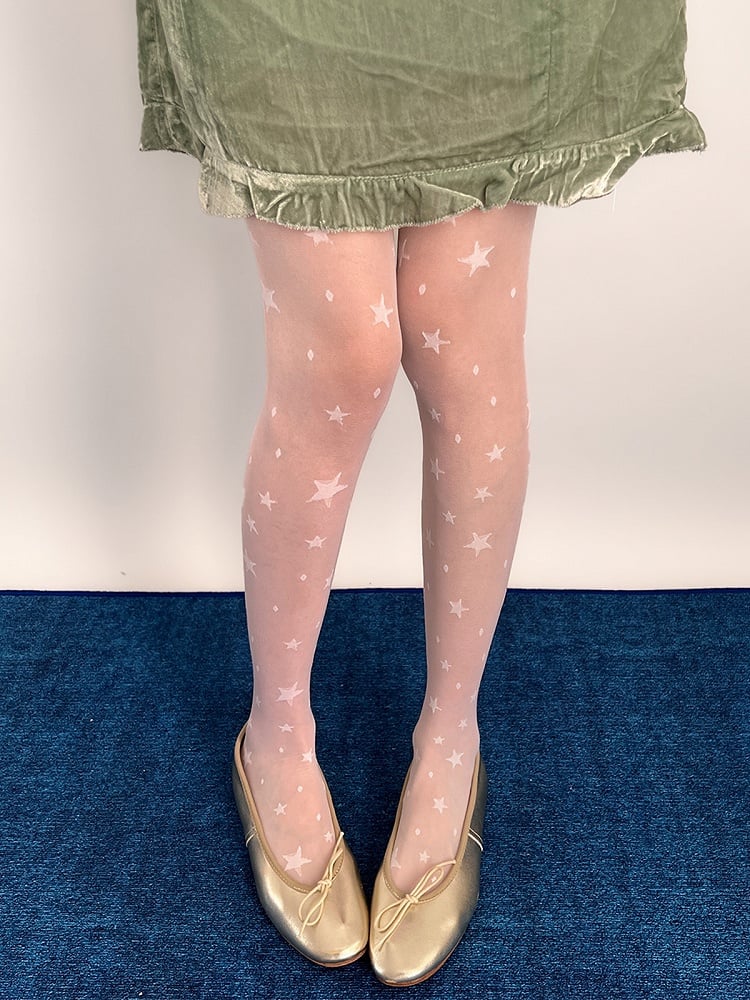 Print Pantyhose Dot Star Sheer